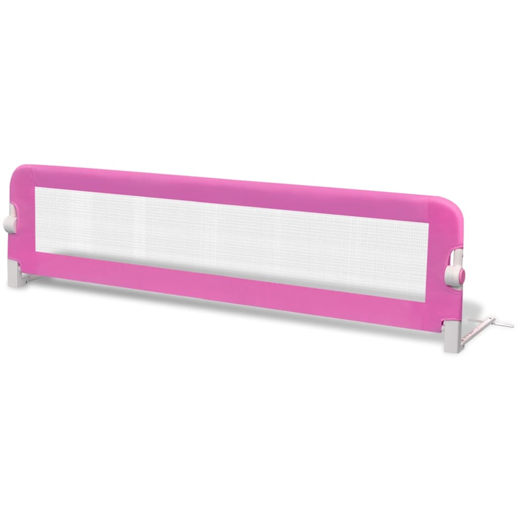 Barandilla De Seguridad Cama De Niño 2 Uds Rosa 150x42 Cm_2