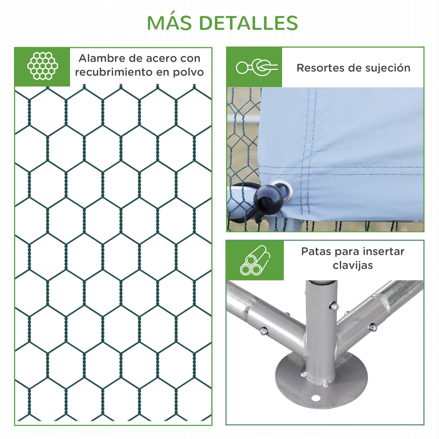 Pawhut Gallinero Exterior De Acero Galvanizado 7,6x2,8x1,95 M Con 4 Pisos Plata_3