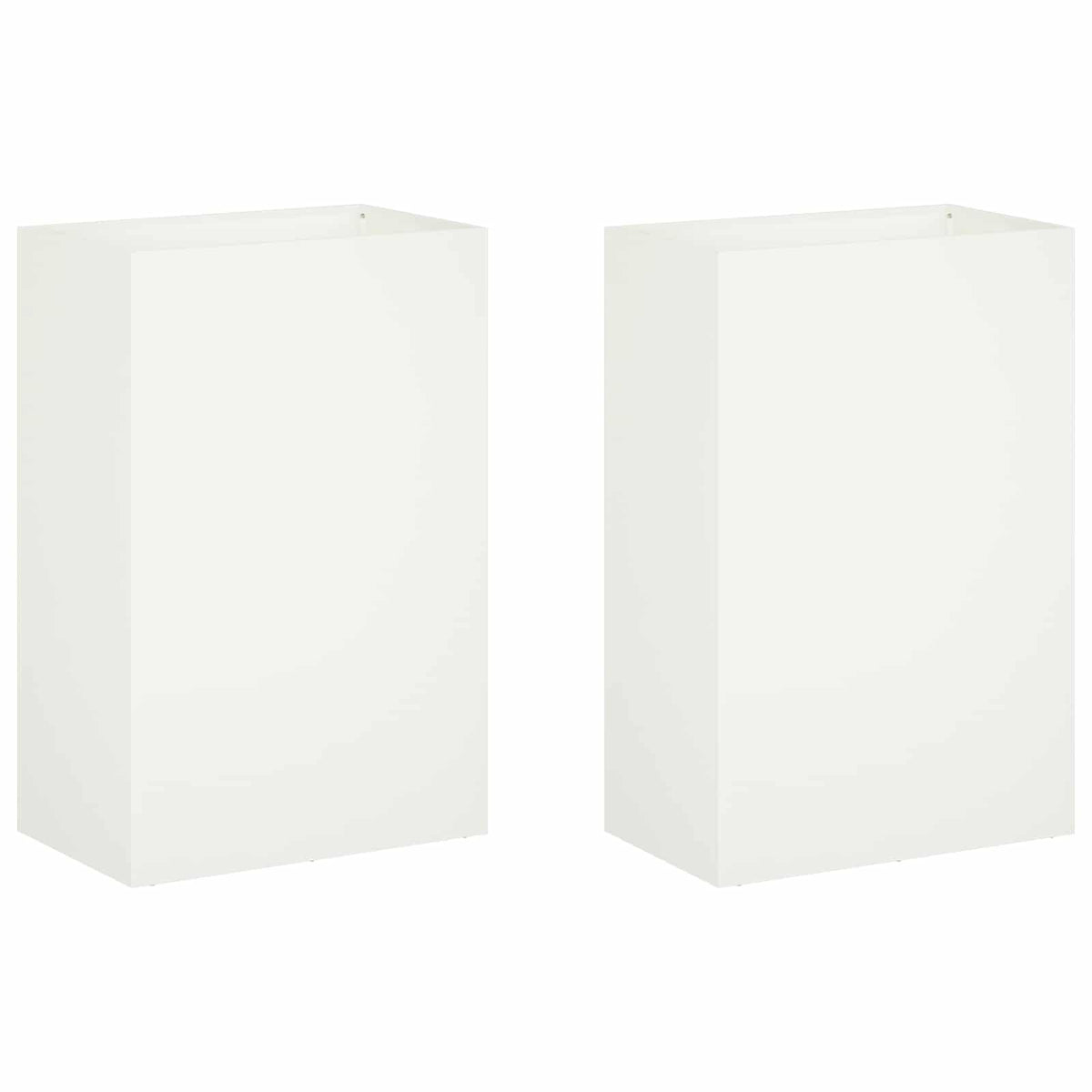 Macetero De Jardín 2 Uds. Blanco 40 X 30 X 75 Cm_0