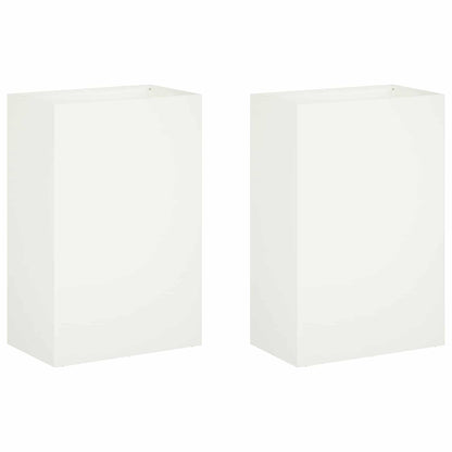 Macetero De Jardín 2 Uds. Blanco 40 X 30 X 75 Cm_0