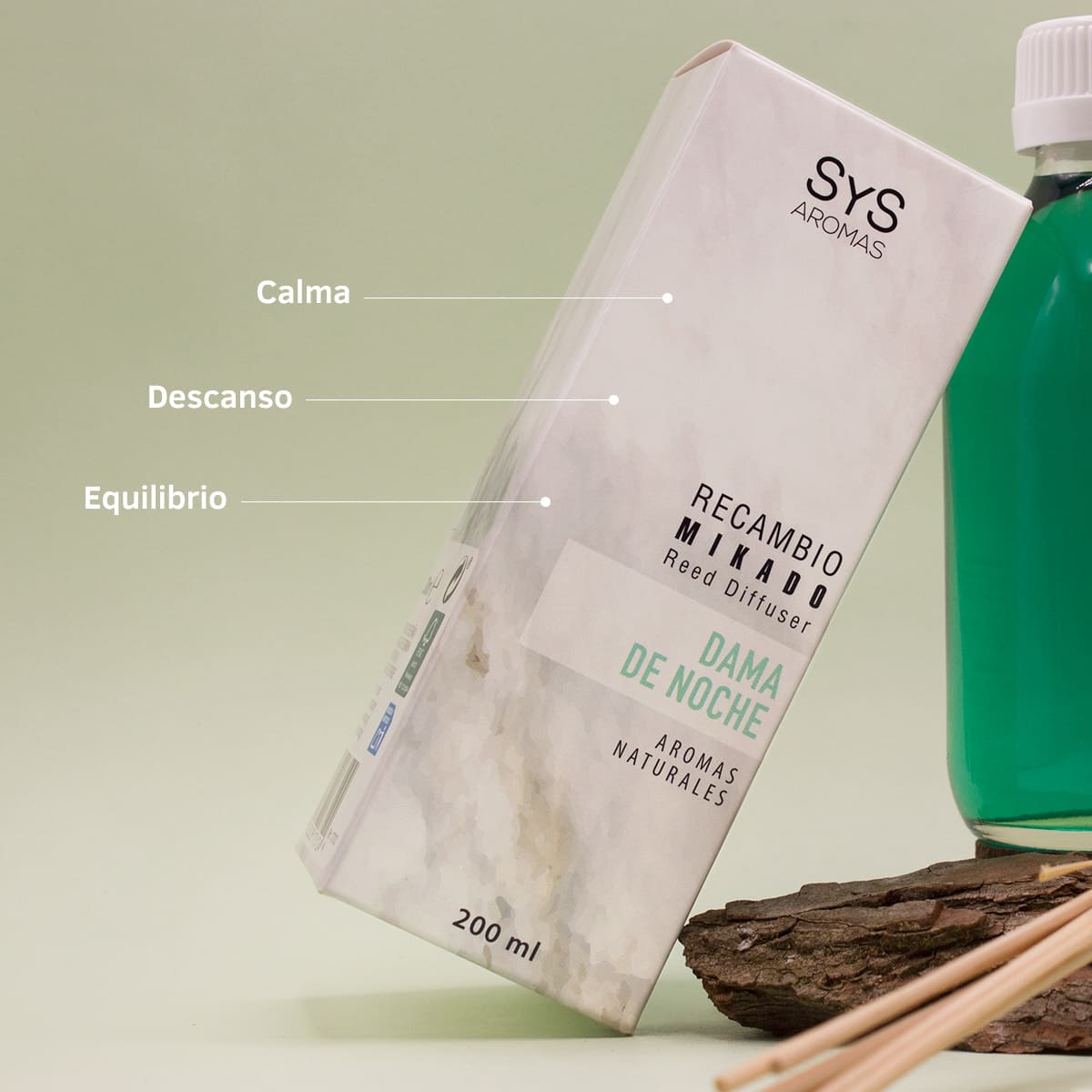 Recambio Mikado Dama de Noche 200 ml con Varillas | Aroma Floral Intenso | Refill Difusor | Larga Duración_2