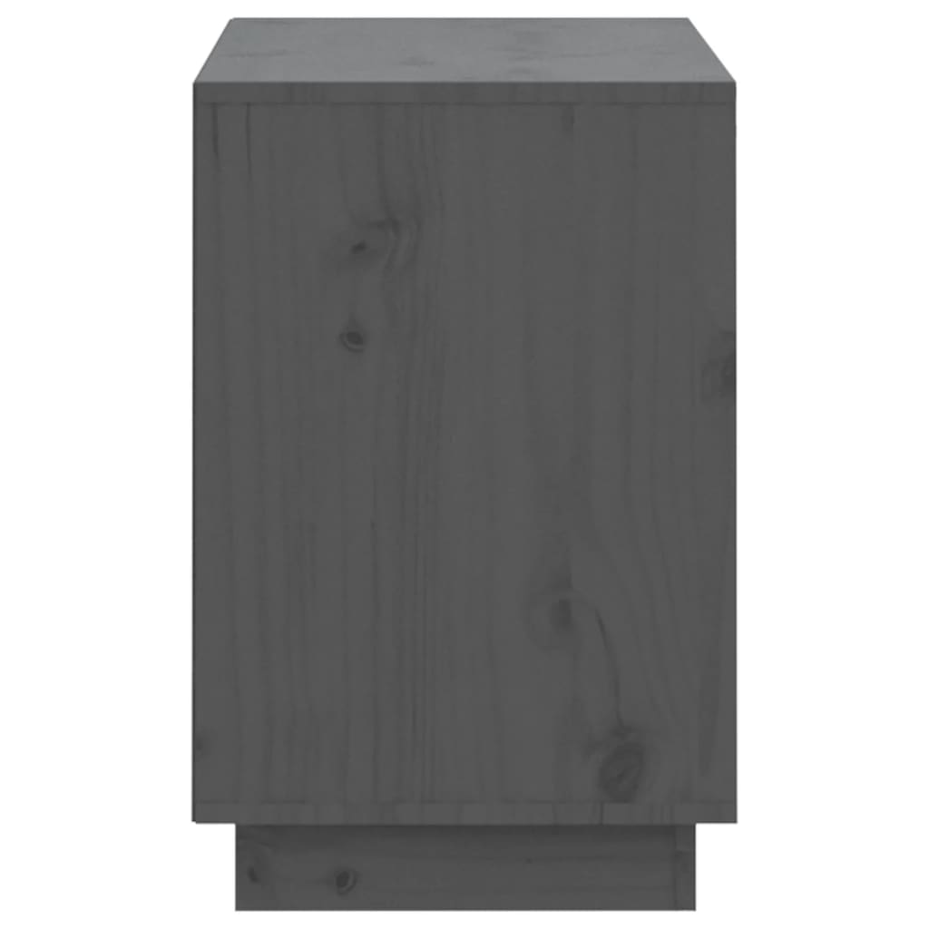 Mueble Zapatero De Madera Maciza De Pino Gris 110x34x52 Cm / Vetonek_3