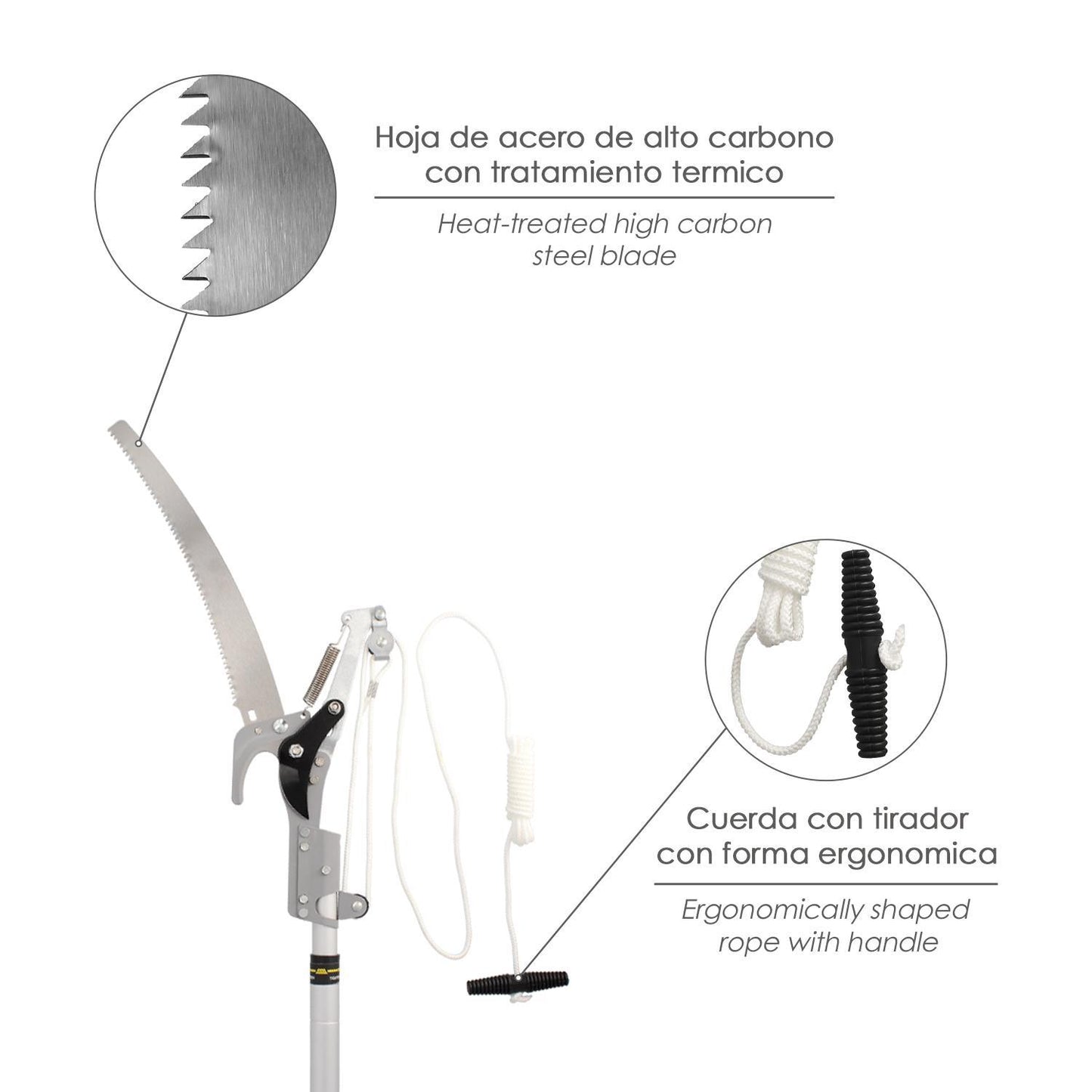 Cortarramas Con Serrucho Mango Aluminio Extensible 1,8 A 2,8 Metros_2