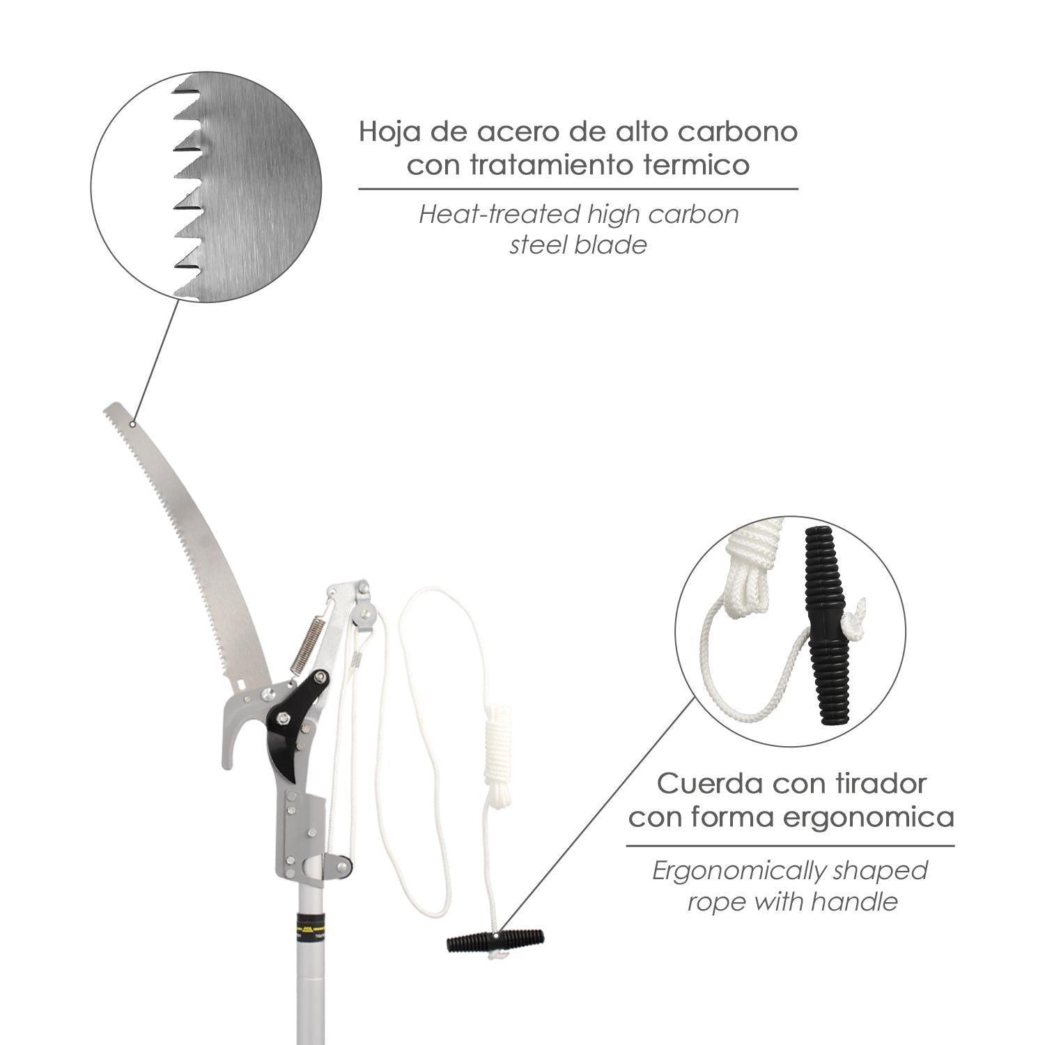 Cortarramas Con Serrucho Mango Aluminio Extensible 1,8 A 2,8 Metros_3
