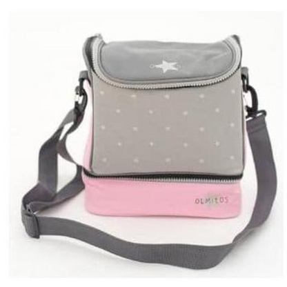 Bolsa Isotérmica Stars Cinza Base Rosa