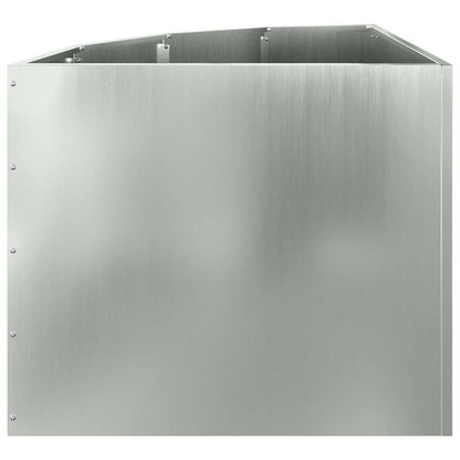 Macetero De Esquina Plateado 60 X 60 X 50 Cm Acero Galvanizado_5