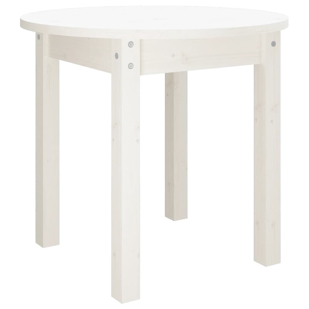 Mesa De Centro De Madera Maciza De Pino Blanco Ø 45x40 Cm_0