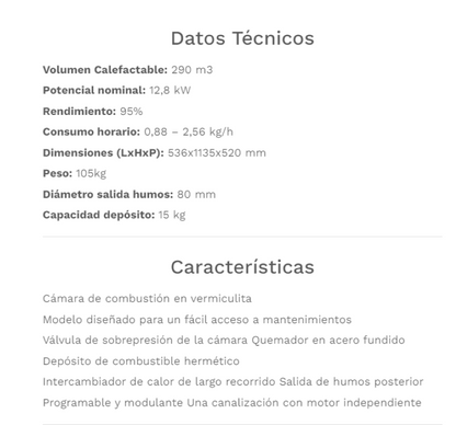 Fabricalor Estufa De Pellets Classic Plus 12 Gris Ventilada_1