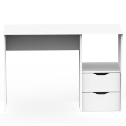Escritorio, Mesa De Ordenador 76x115x50cm 2 Cajones, Oficina, Habitación Juvenil, Desk, Tocador, Briebe, Prakt, Blanco_3