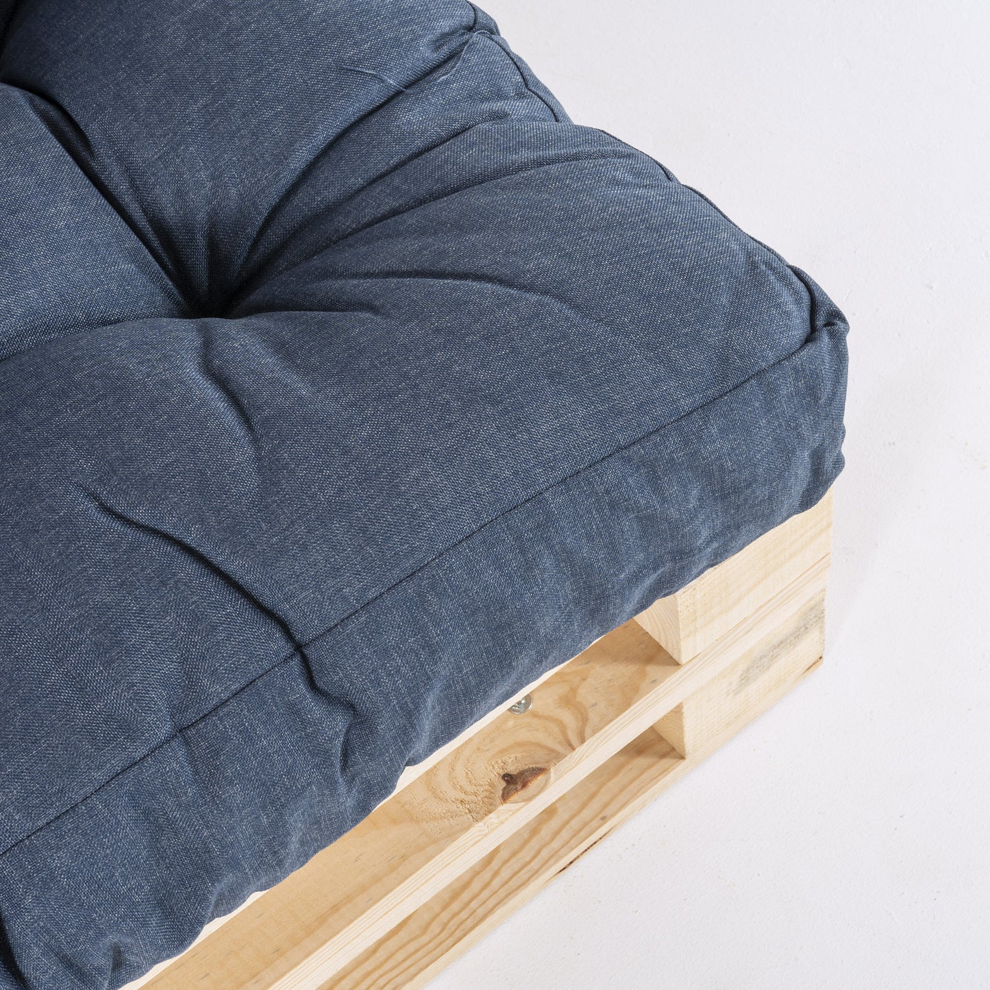 Pack 4 Sofás Para Palets + 4 Cojín De Asiento 80x120x16 Cm + 4 Cojín Respaldo 42x120x16 Cm, Olefin Color Azul, Repelente Al Agua_4