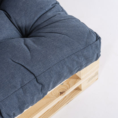 Pack 4 Sofás Para Palets + 4 Cojín De Asiento 80x120x16 Cm + 4 Cojín Respaldo 42x120x16 Cm, Olefin Color Azul, Repelente Al Agua_4