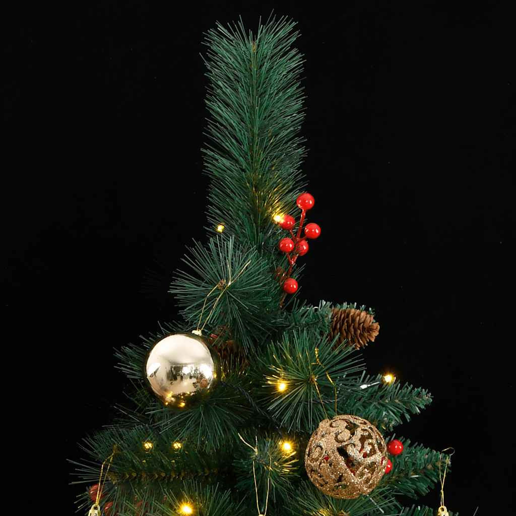 Vidaxl Árbol De Navidad Artificial Con Bisagras 300 Led Y Bolas 240 Cm_1