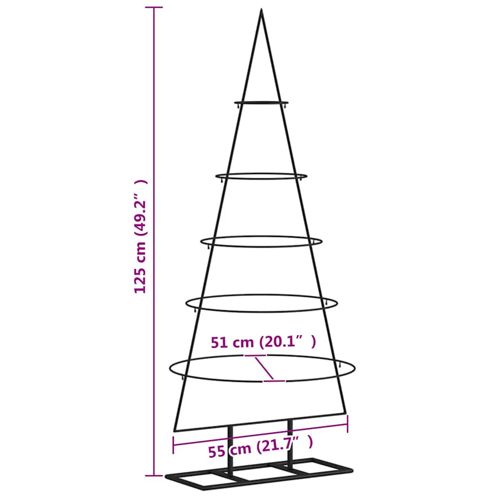 Vidaxl Árbol De Navidad Para Decoración Metal Negro 125 Cm_2
