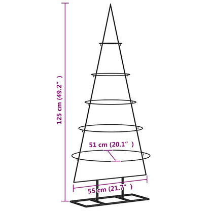 Vidaxl Árbol De Navidad Para Decoración Metal Negro 125 Cm_2