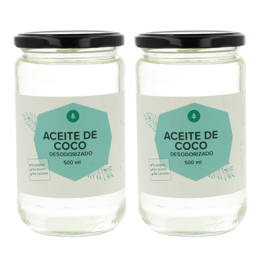 Pack de 2 Óleos de Coco Desodorizados Planeta Huerto ECO 500 ml