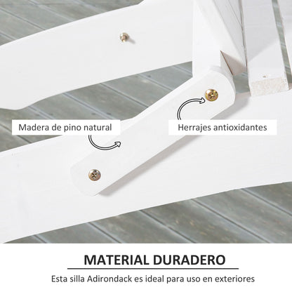 Outsunny Silla Adirondack Madera Plegable Con Reposabrazos Respaldo 73x88x93 Cm_5