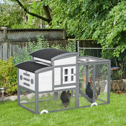Pawhut Gallinero Madera Exterior Con Caja Nido Techo Asfáltico Abatible Y Rampa_1