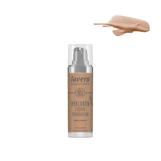 Hialurónico Fluido para Maquilhagem - 06 Amêndoa Quente, Lavera 30 ml