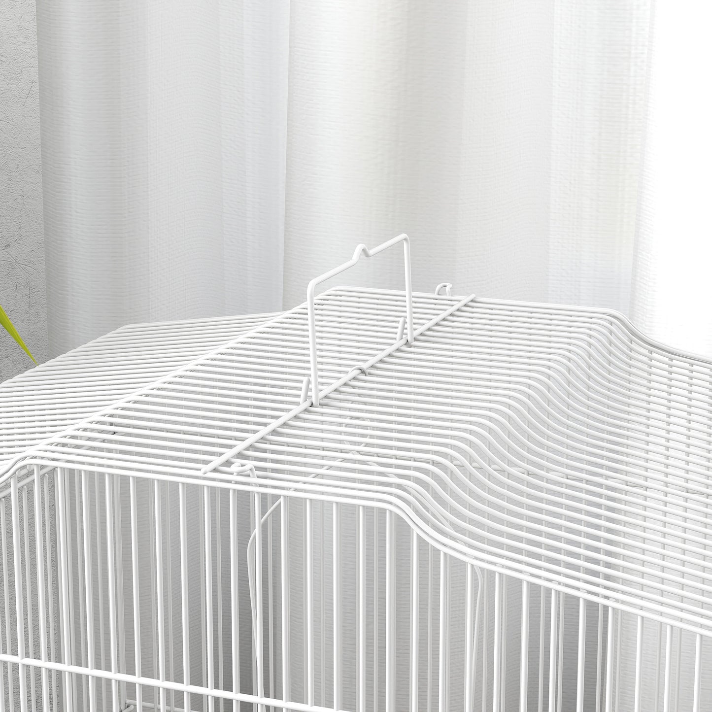 Pawhut Jaula Para Pájaros Con Puertas Comederos Y Bandeja 46,5x36x59 Cm Verde_3