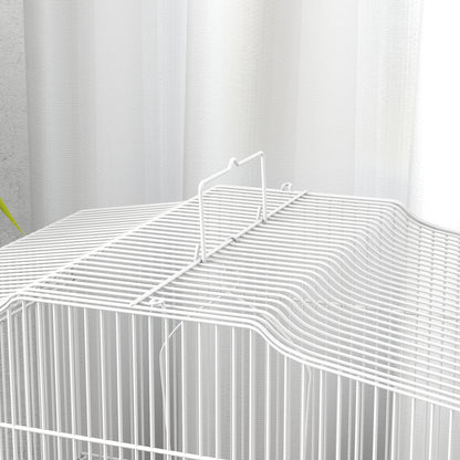 Pawhut Jaula Para Pájaros Con Puertas Comederos Y Bandeja 46,5x36x59 Cm Verde_3