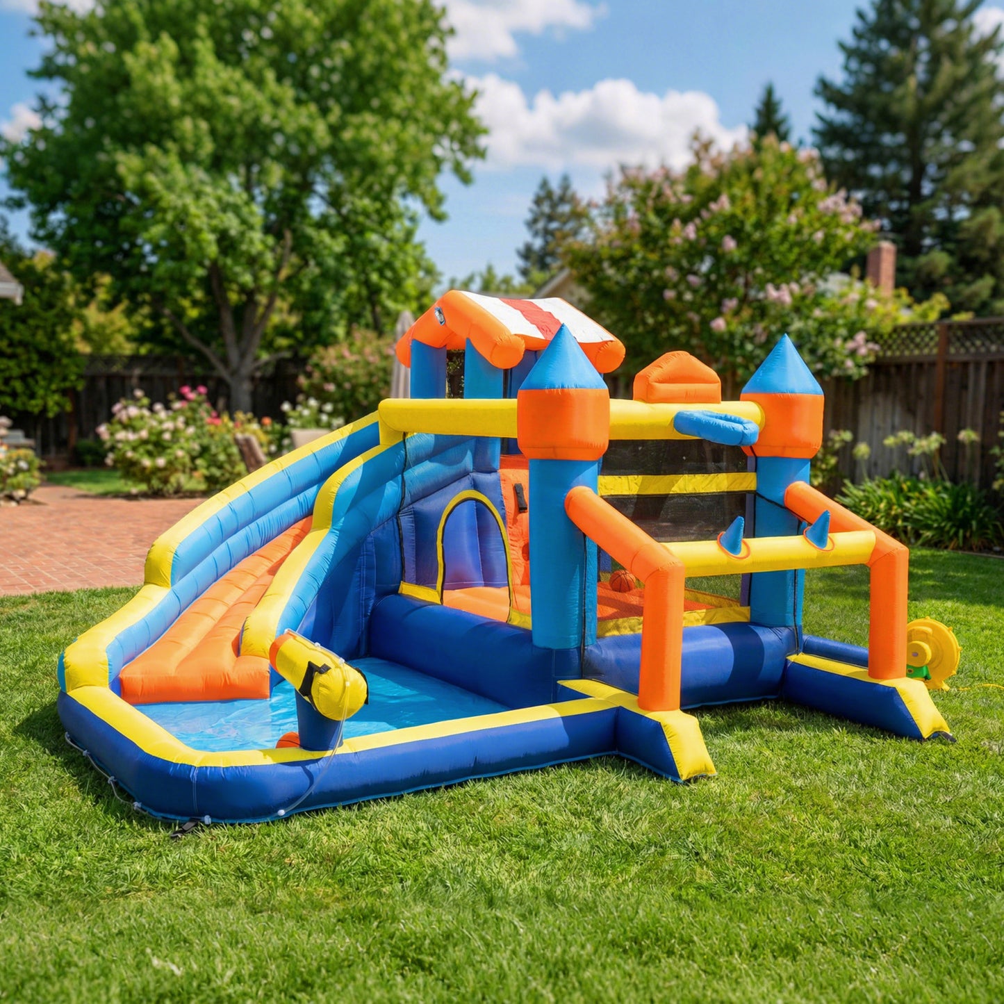 Aiyaplay Castillo Hinchable Acuático 8 En 1 Con Soplador 550w Tobogán Trampolín_1