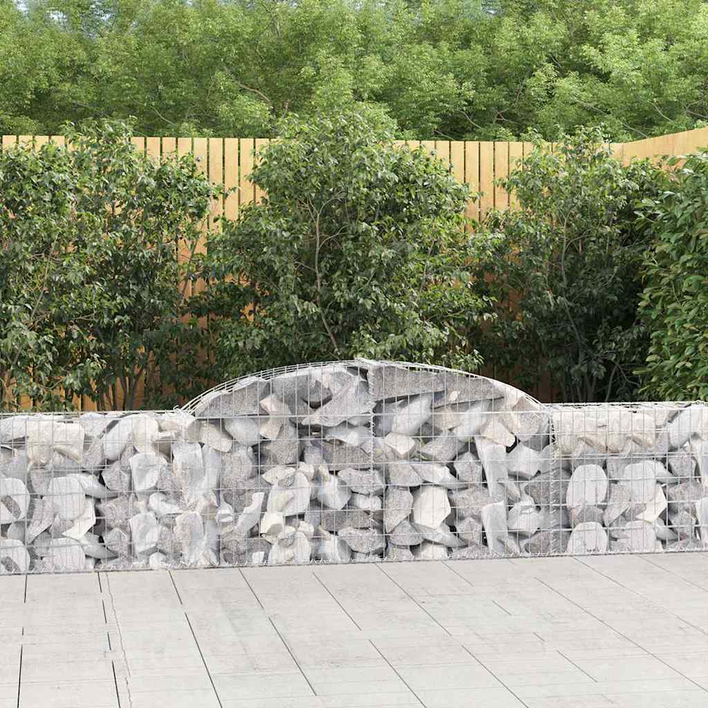 Cestas De Gaviones 13 Uds Forma De Arco Hierro 300x30x60/80 Cm_1
