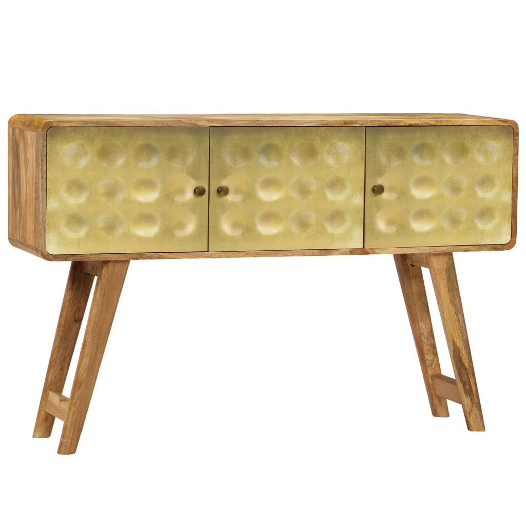 Aparador De Madera Maciza De Mango 120x30x80 Cm_0