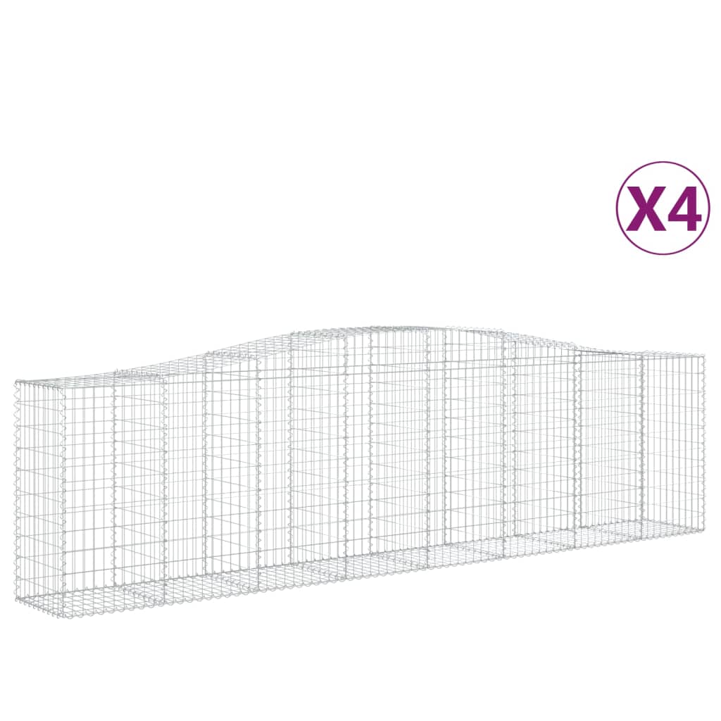 Cestas De Gaviones 4 Uds Forma De Arco Hierro 400x50x100/120 Cm_0