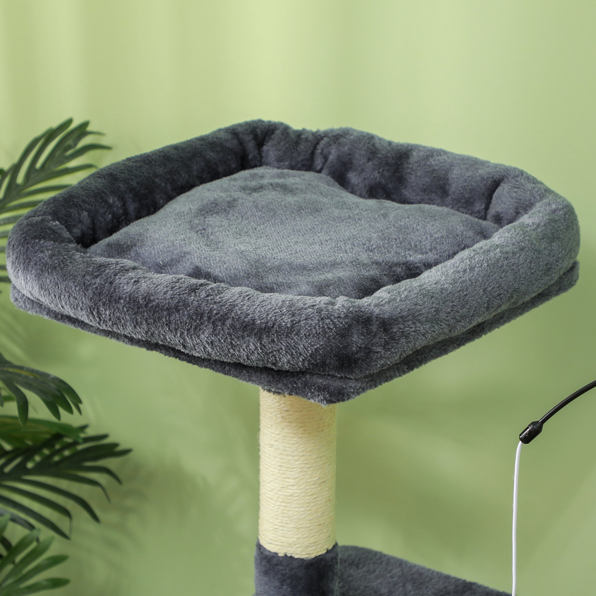 Pawhut Árbol Rascador Para Gatos 134 Cm Con Nidos Plataformas Gris Oscuro_4