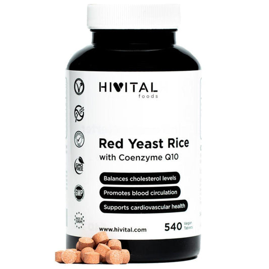 Arroz Vermelho Fermentado com Coenzima Q10 Hivital 540 cápsulas vegan