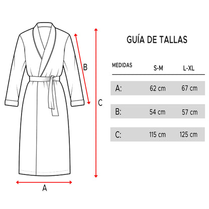 Albornoz L/xl 360 Gr/m2 Nido De Abeja 100% Algodón Gris_3