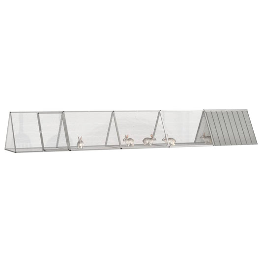 Jaula Para Conejos Acero Galvanizado Gris 504,5x80,5x71 Cm_0
