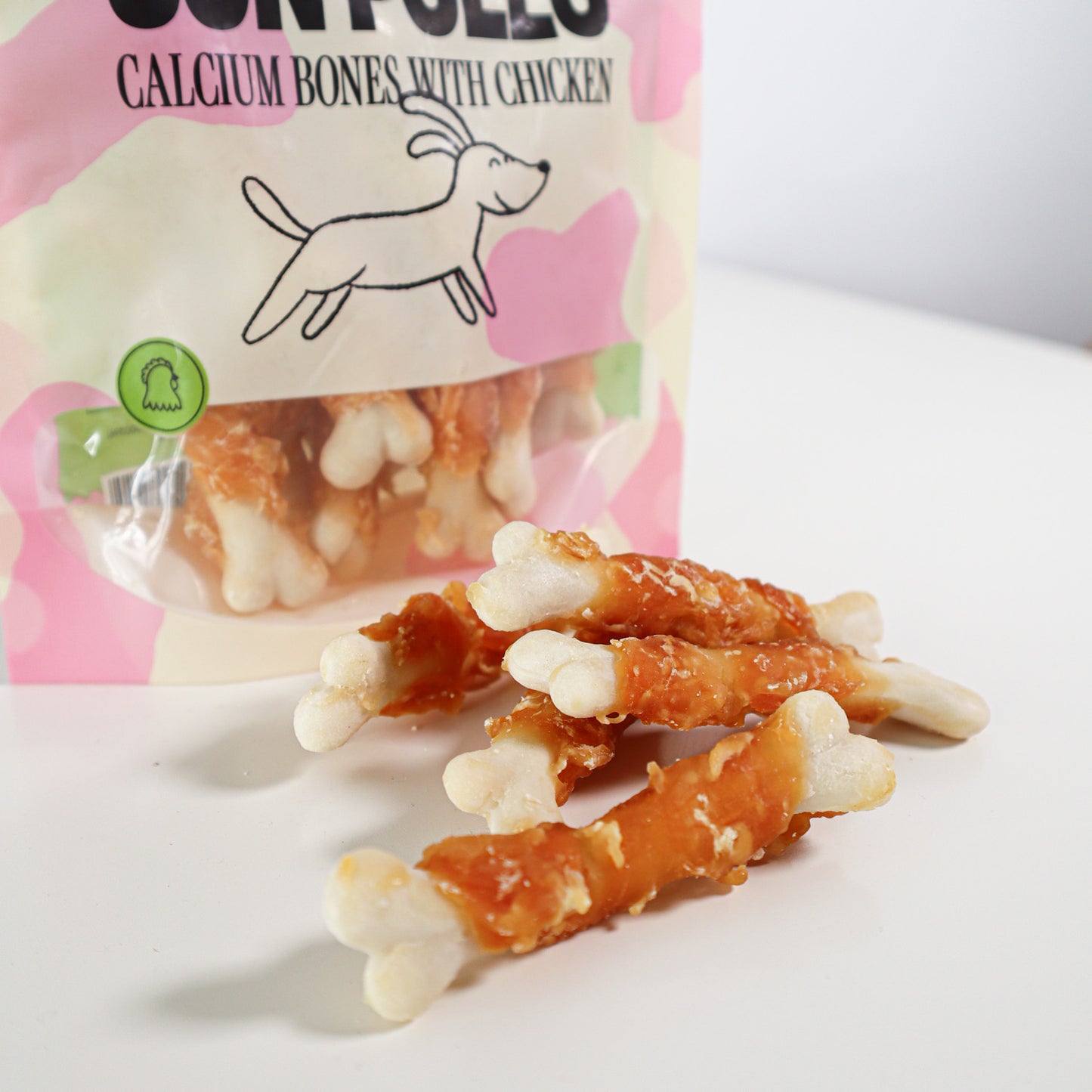Snack Natural Para Perro Huesitos De Calcio Con Pollo Wuapu 500gr_1