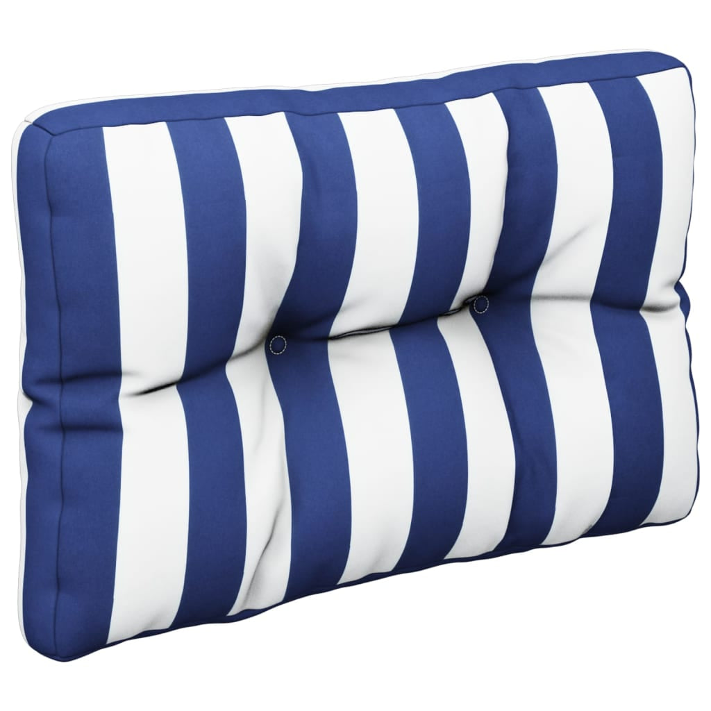 Vidaxl Cojín Para Palés Tela A Rayas Azul Y Blanco 50x40x12 Cm_3
