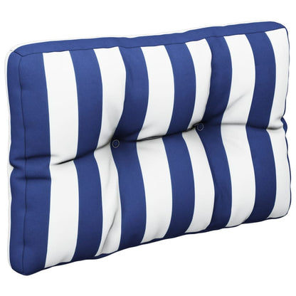 Vidaxl Cojín Para Palés Tela A Rayas Azul Y Blanco 50x40x12 Cm_3