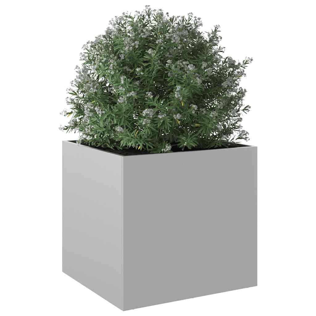 Jardinera De Acero Galvanizado Plateado 49x47x46 Cm_3