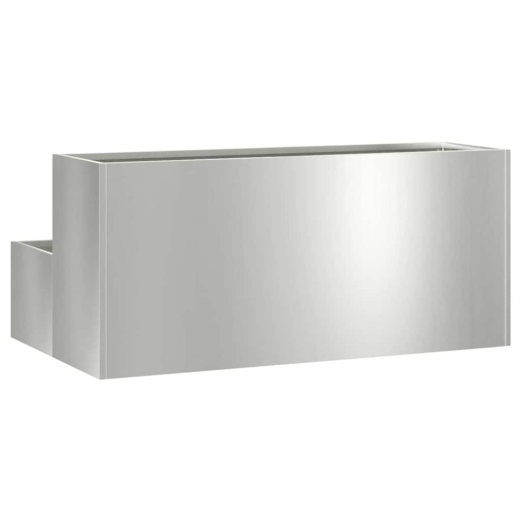 Macetero De Jardín Plateado 100 X 60 X 45 Cm Acero Galvanizado_4