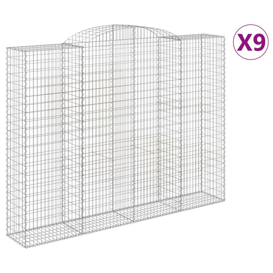 Cestas De Gaviones 9 Uds Forma De Arco Hierro 300x50x220/240 Cm_0