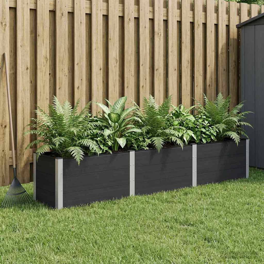 Arriate Elevado Negro 300 X 50 X 54 Cm Wpc Y Aluminio_1
