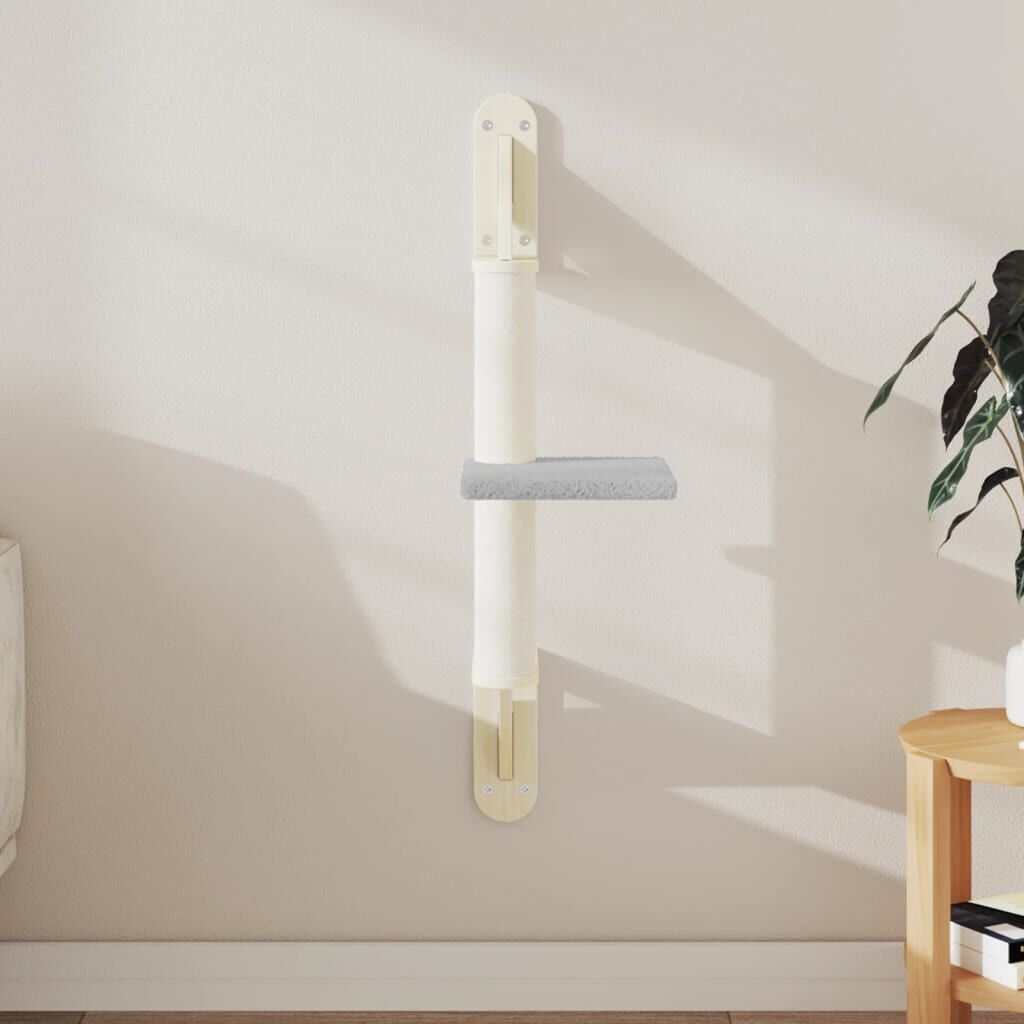 Vidaxl Árbol Rascador Para Gatos De Pared Gris Claro 85,5 Cm_1