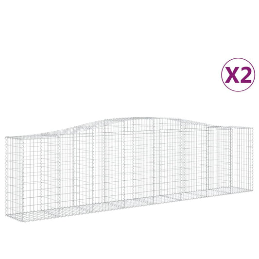 Cestas De Gaviones 2 Uds Forma De Arco Hierro 400x50x100/120 Cm_0