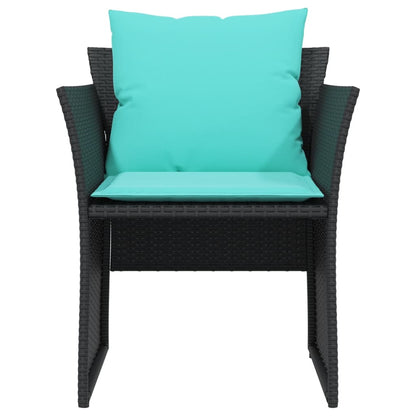 Sillón De Jardín Con Reposapiés Ratán Sintético Negro / Vetonek_3