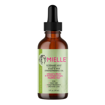Aceite Fortalecedor Para Cuero Cabelludo Y Cabello Romero Y Menta Mielle Organics 59ml_0