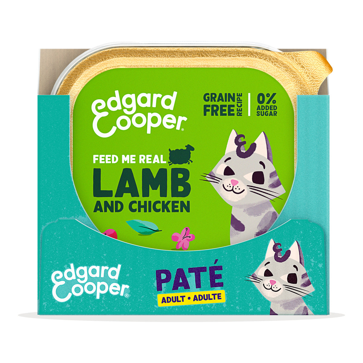 Comida húmida para gatos Edgard &amp; Cooper Cordeiro e Frango Patê Tubo 85g