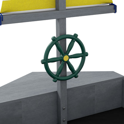Outsunny Arenero Para Niños De Madera Con Bandera Y Timón 190x90x138 Cm Girs_4