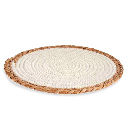 Tapete Blanco Borde Natural 30cm Colección Kinvara_0