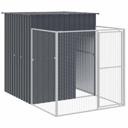 Caseta De Perros Con Corral Acero Galvanizado 165x455x181 Cm_5