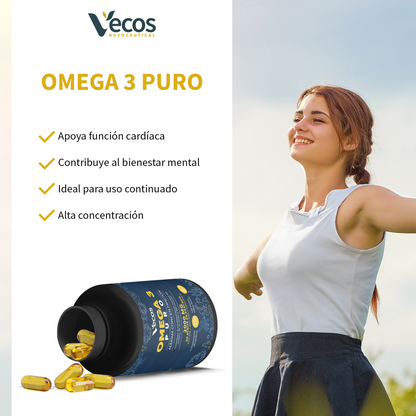 Omega 3 Puro 120 Perlas - 600 Mg Epa Y 800mg Dha | Aceite De Pescado Con Vitamina D_3