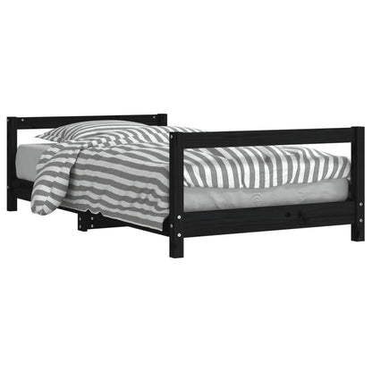 Vidaxl Estructura De Cama Para Niños Madera De Pino Negro 80x160 Cm_0