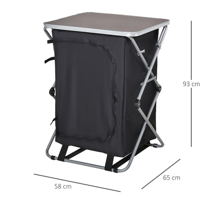 Outsunny Armario Cocina De Camping Plegable Con 3 Estantes Bolsa De Transporte_2